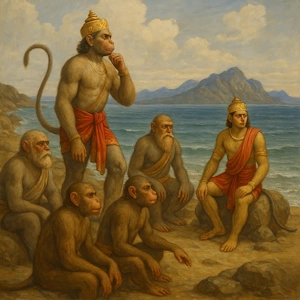 ಸಮುದ್ರ ತೀರಕ್ಕೆ ವಾನರರನ್ನು ಸಾಗಿಸಲಾಯಿತು