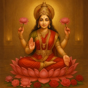 Lotus and Rose Are Both Favorites of Lakshmi