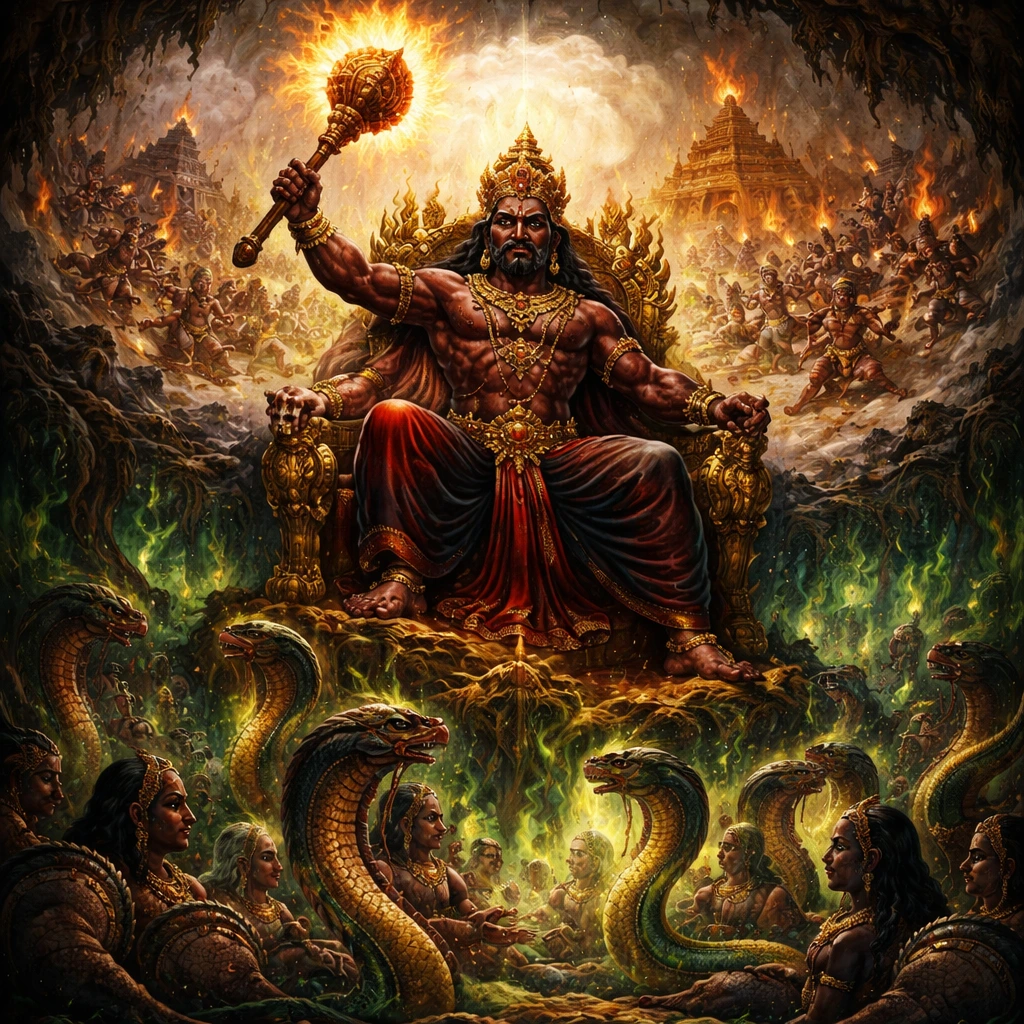 Matsarasura Conquers Both Bhumi and Pathala