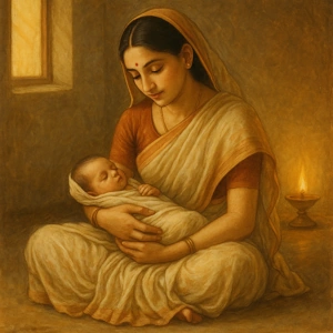 Praying to Water to Protect the Newborn from Evil Forces