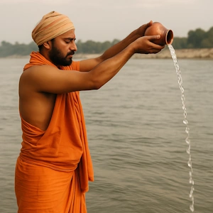 Doing Puja of Gangaji with Gangajal Itself