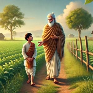 एक गुरुजी शिष्य को खेत पर भेज देते हैं