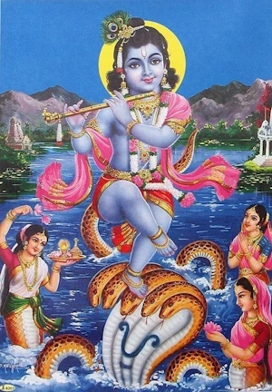 ಶ್ರೀ ಕೃಷ್ಣನು ಕಾಳಿಂಗ ಸರ್ಪವನ್ನು ವಶಪಡಿಸಿಕೊಳ್ಳುತ್ತಾನೆ